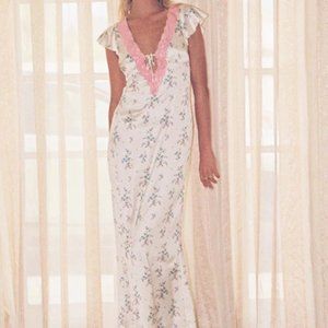 ARMAS LACE TRIM MAXI DRESS FLORAL